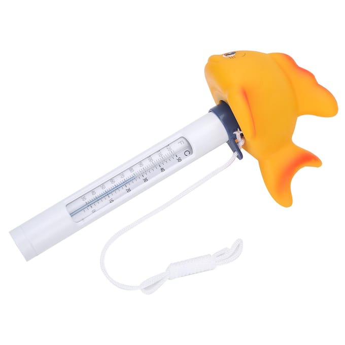 Zwembadthermometer Goudvisvormige Drijvende Temperatuurmeter met Schalen voor Zwembad wit