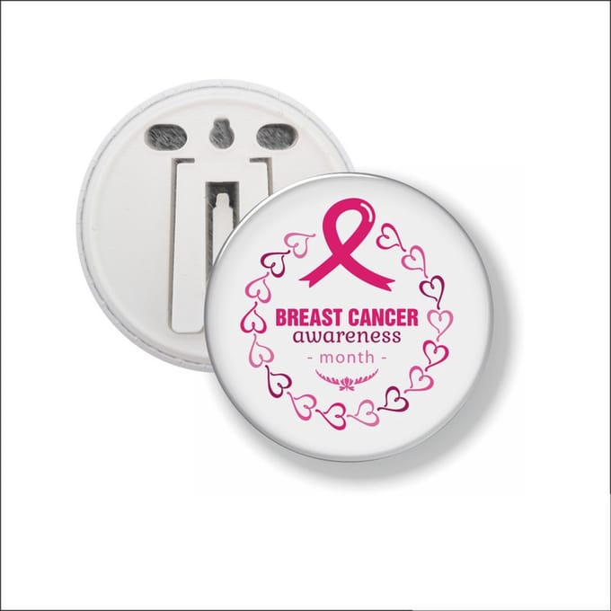 Button Met Clip 58 MM - Breast Cancer