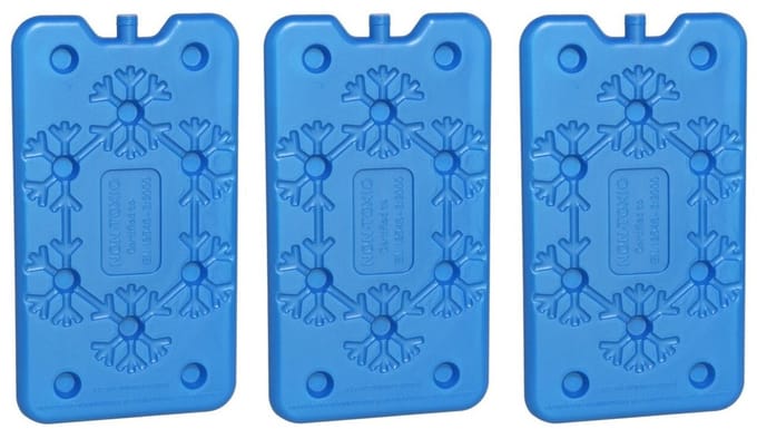 Gerimport Koelelementen plat - 6x stuks - 400 ml - 14 x 24 cm - blauw - kunststof