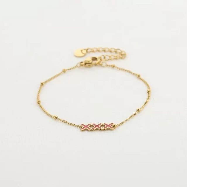 xxx Amsterdam Armband rood/goud