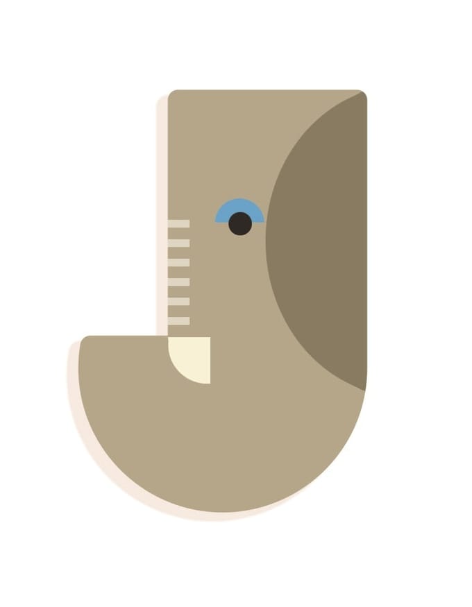 DJECO houten letter designed animal J