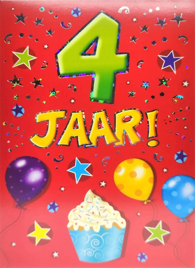 Kaart - That funny age - 4 jaar - Met Envelop - Per Stuk