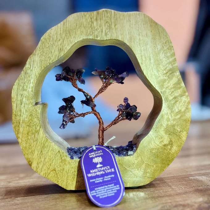 Edelsteenboom – Mangohouten Ring – Amethist – 60 Stenen