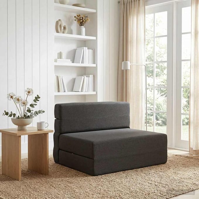vidaXL - Vouwbare - Sofa - Bed - Donkergrijs - 70 - x - 72 - x - 60 - cm - Stof