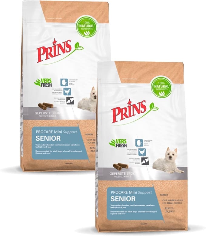 Prins Procare Senior Mini - Hondenvoer - 2 x Gevogelte 3 kg
