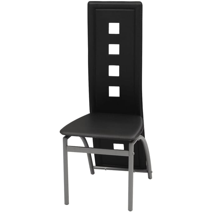 vidaXL - Eetkamerstoelen - 2 - st - kunstleer - zwart