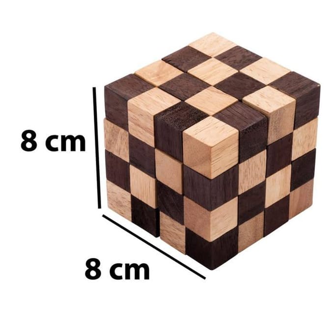 Casse-tête en bois - Engelhart - Anaconda - Niveau expert - 1 pièce - 8 cm de côté vert