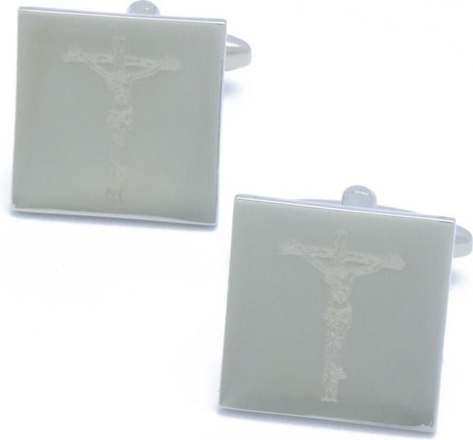 Manchetknopen - Vierkant Christus Kruis Crucifix