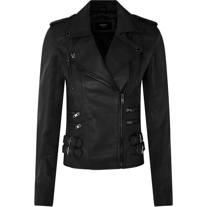 Dames leren Brando bikerjack-Loddon