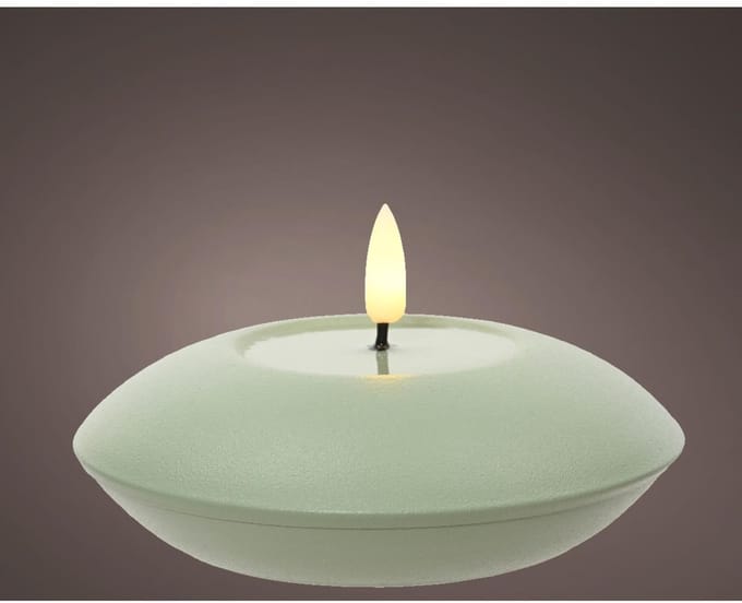 LED buiten kaars ijzer H6.5cm groen