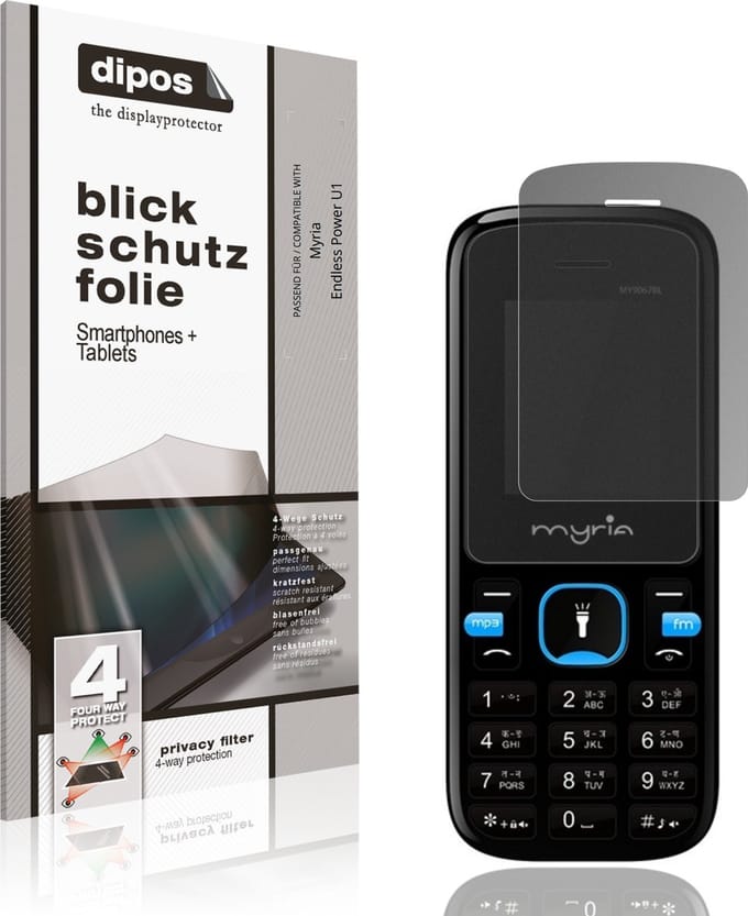 dipos – Matte Privacy Screenprotector geschikt voor Myria Endless Power U1 | Anti-Spy Beschermfolie