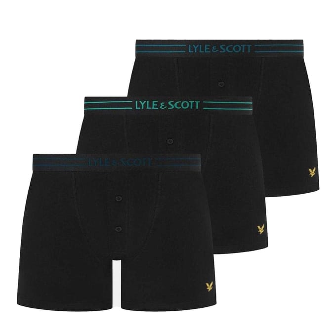 Lyle & Scott Heren Boxershort (Pakket van 3) (Zwart)