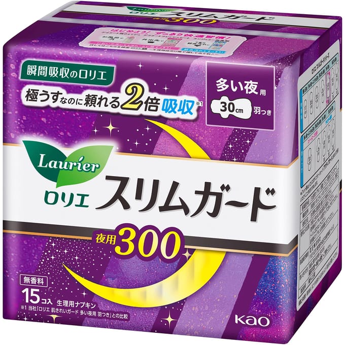 Kao - Laurier Speed Night Wing Feminine Pads 30cm 15 pcs