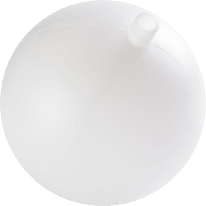Kunststof kogel met stopcontact, wit - 15 cm