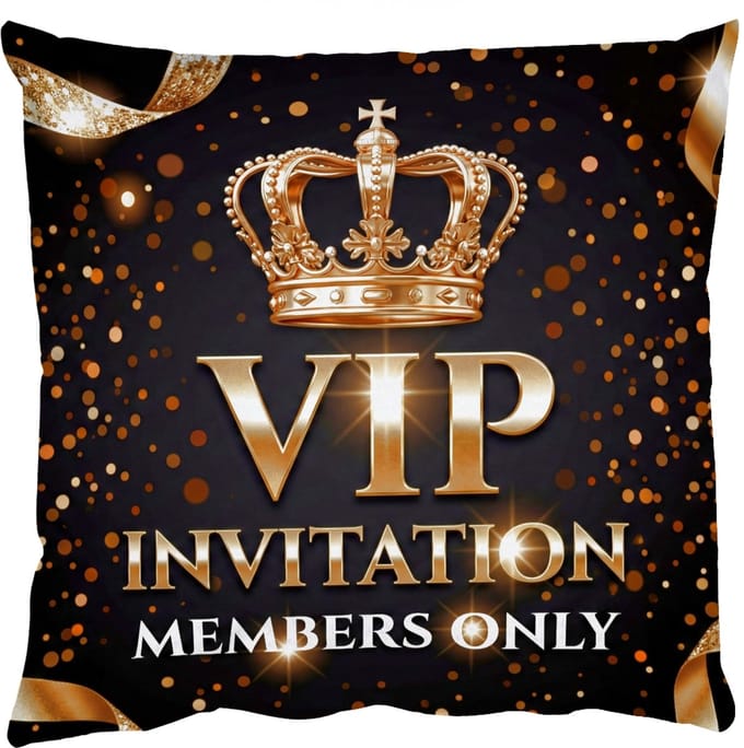 Sierkussens - Kussentjes Woonkamer - 50x50 cm - Uitnodiging - VIP - Kroon - Goud