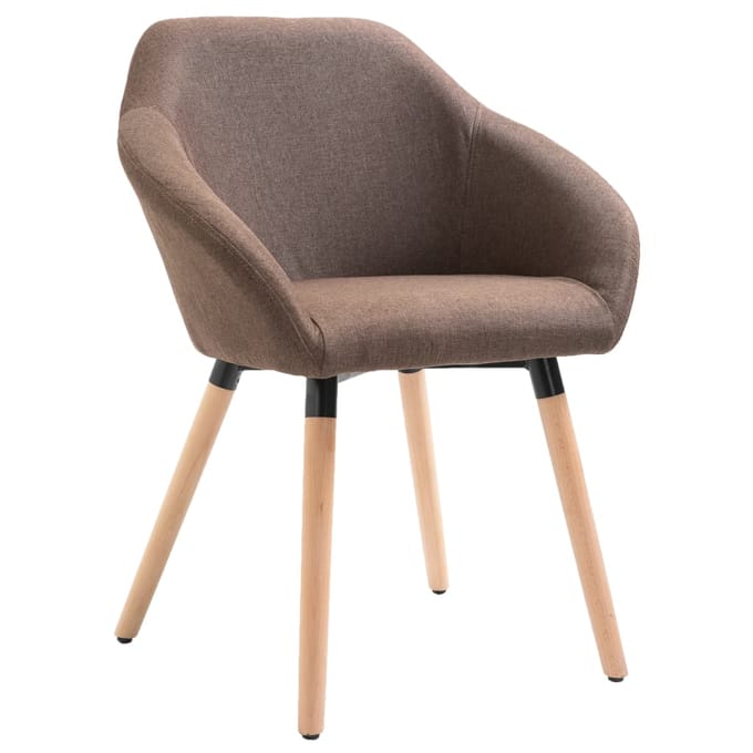 vidaXL - Eetkamerstoelen - 4 - st - stof - bruin
