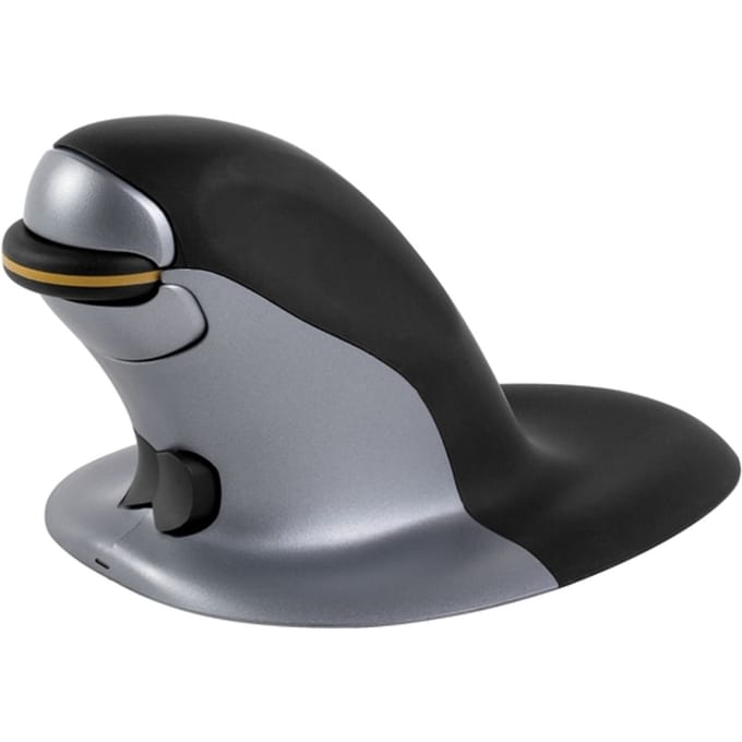 Fellowes Penguin - Ergonomische muis - Links- en rechtshandig - Draadloos - Zwart - Medium