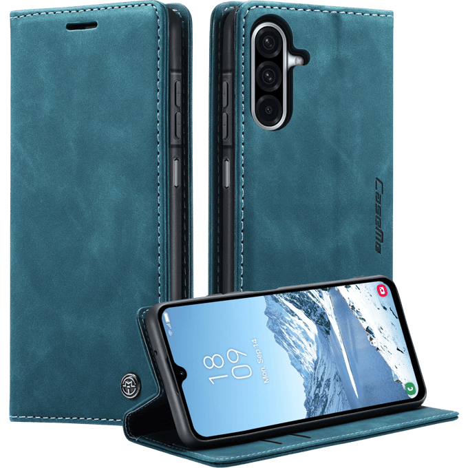 Caseme Samsung Galaxy A57 Business Bookcase Hoesje Blauw