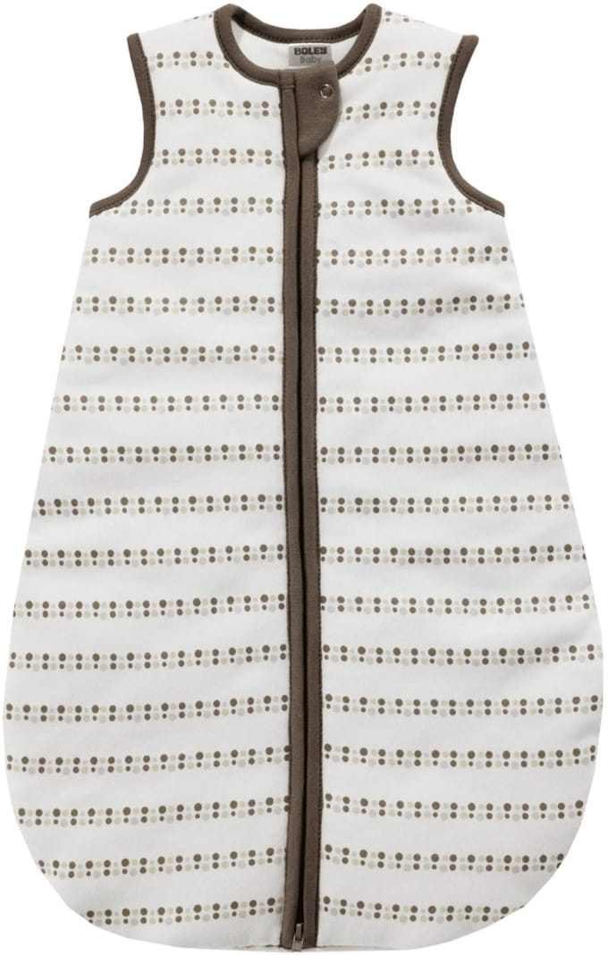 Jacky slaapzak - maat 74 - Off-white met bruine dots - 2,5 TOG