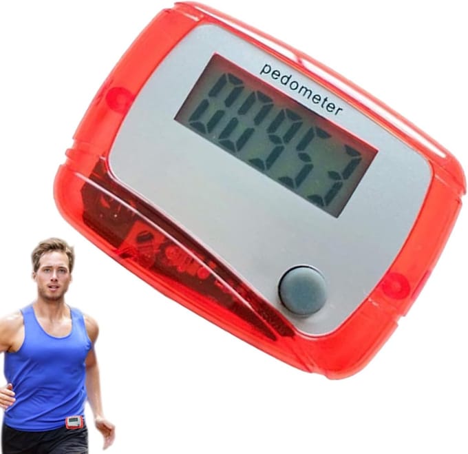 Digitale Stappenteller - Draagbare Teller - Dagelijkse Beweging - LCD Scherm - 4.8 x 3.6 cm - Rood