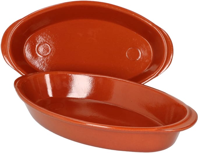 Set van 2 ovale ovenschalen Boris klei 32x18cm M 99519