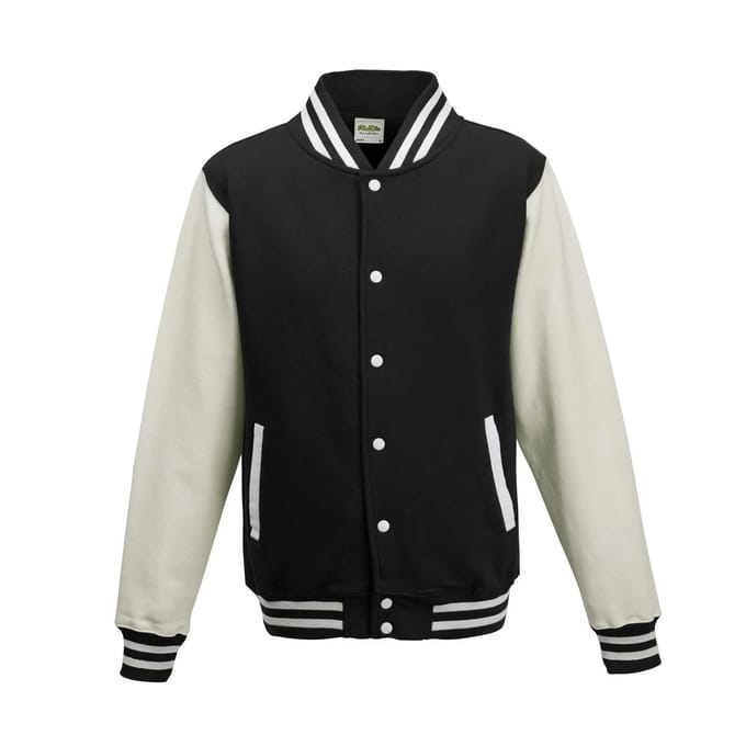 Just Hoods - Varsity Jacket - Jet Black/White maat XL
