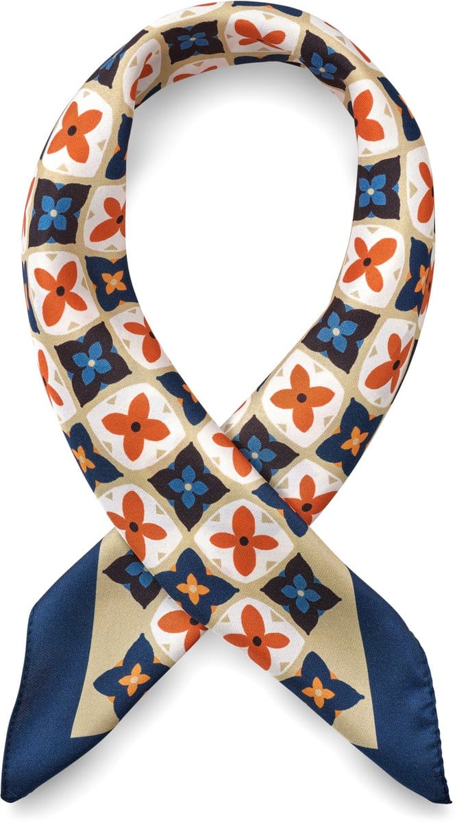 Virtuo | Blauw met rode zijden halsdoek