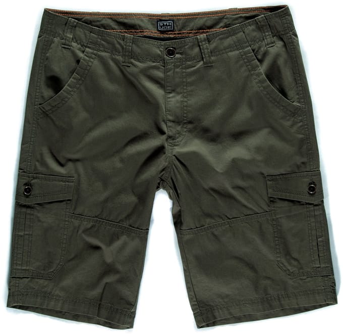 STHUGE - Heren - korte herencargobroek regular fit - Donkerolijf - Maat 58