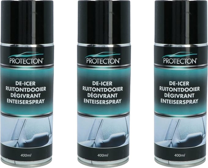 Protecton Ruitenontdooier spray - 3x - voor auto - 400 ml - antivries sprays - winter/vorst/bevriezen