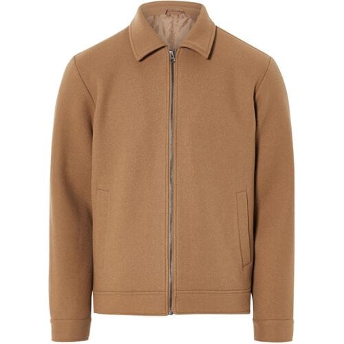 LIVERGY Heren jas wollen look (Bruin, L (52/54))