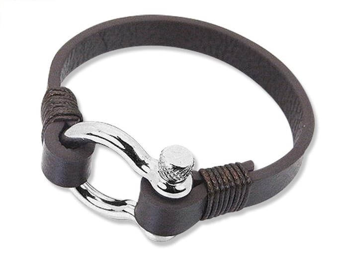 Amanto Armband Djulian Brown - Leer - 10mm - 21cm