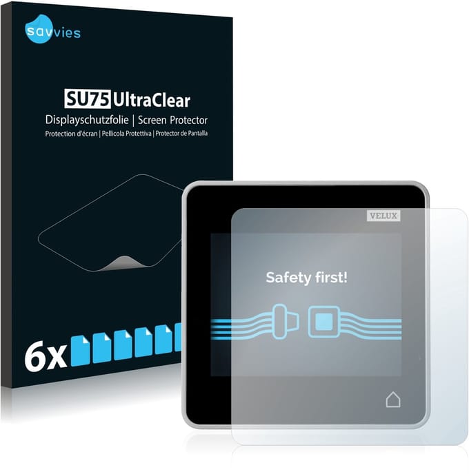 Savvies - Screenprotector voor Velux Integra Control Pad KLR 200 - Folie Beschermfolie transparant 6 Stuks