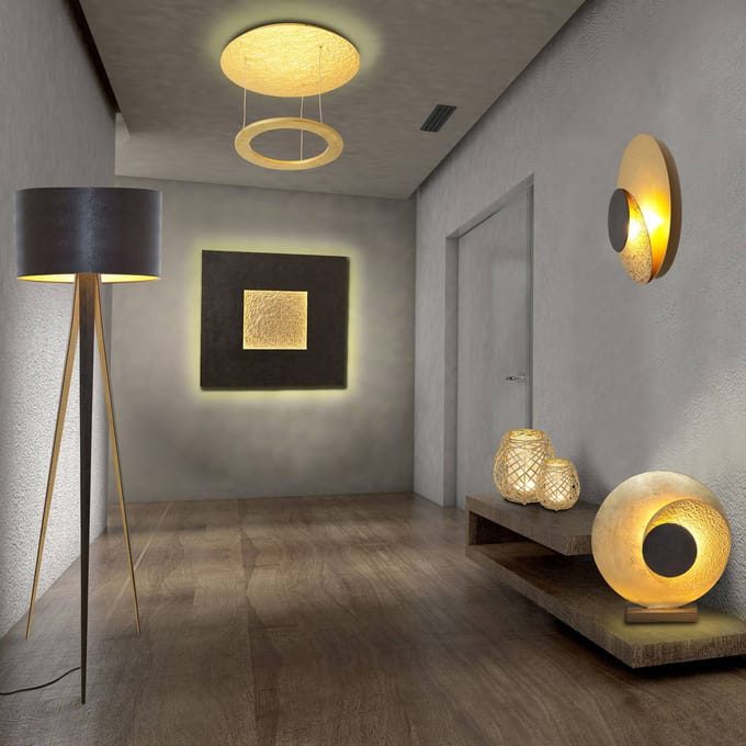 Holländer LED wandlamp La Bocca, goud-zwart