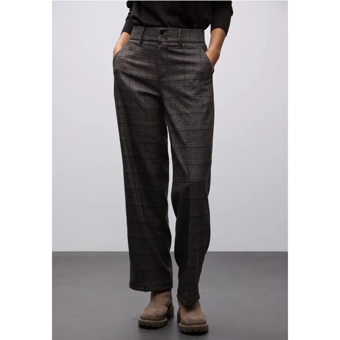 Geruite straight legs broek