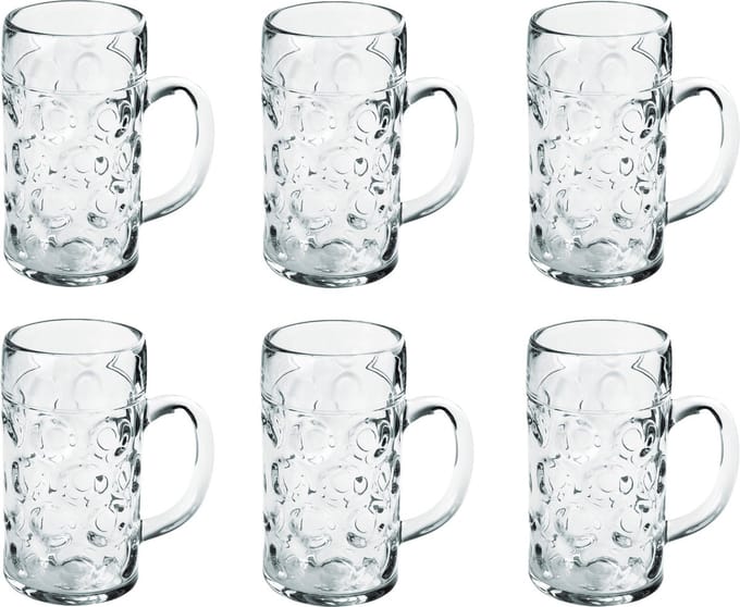 Bierpullen/bierglazen - 8x - halve liter/50 cl/500 ml - onbreekbaar kunststof - 0,5 liter pullen - Bierfeest/Oktoberfest pul