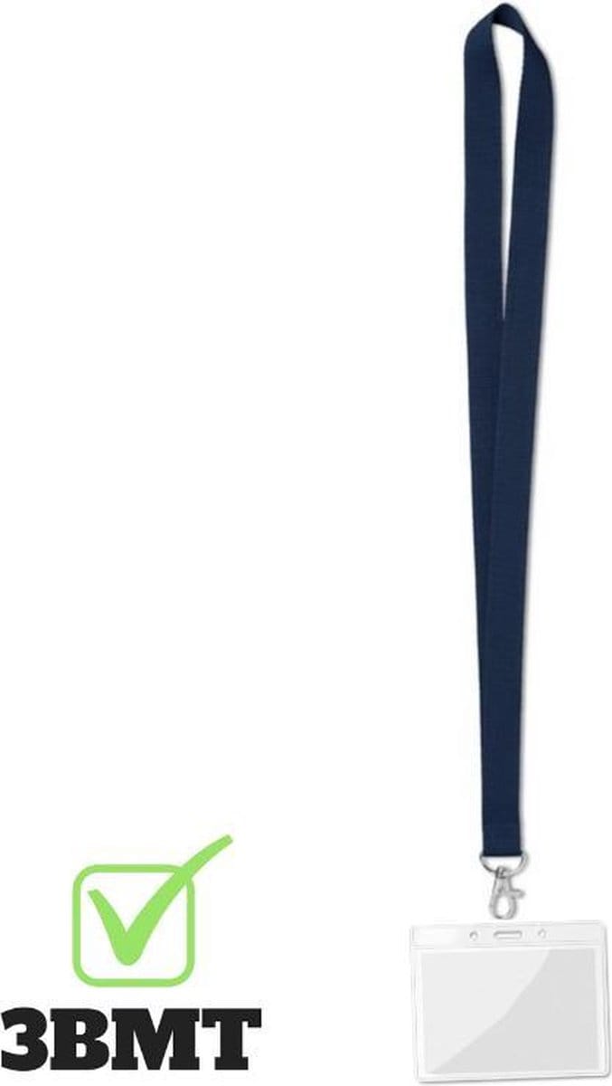 3BMT Keycord met Badgehouder - Pashouder met Lanyard - Blauw
