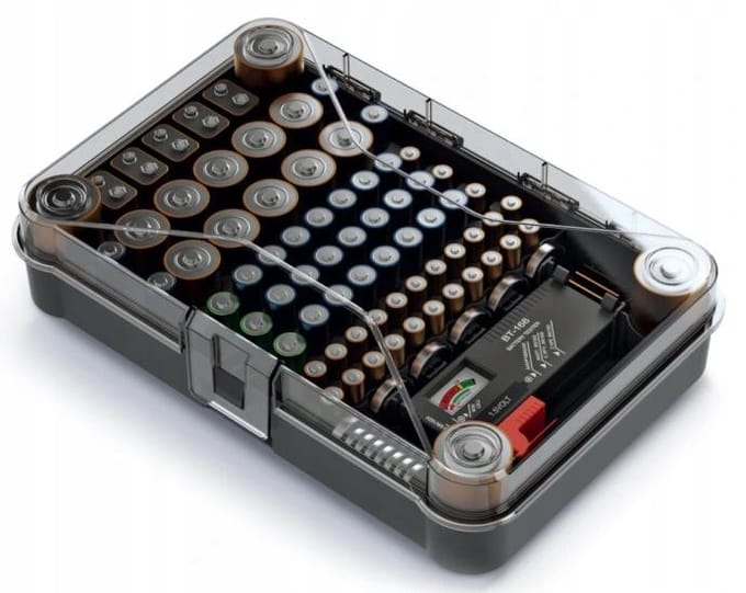 Kistenberg Batterijdoos - Batterijhouder voor batterijen met batterijtester