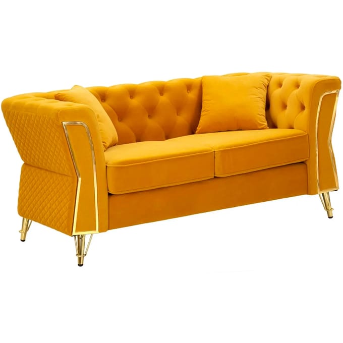 Bank Emy Mustard With Cushions 162×83×76 cm