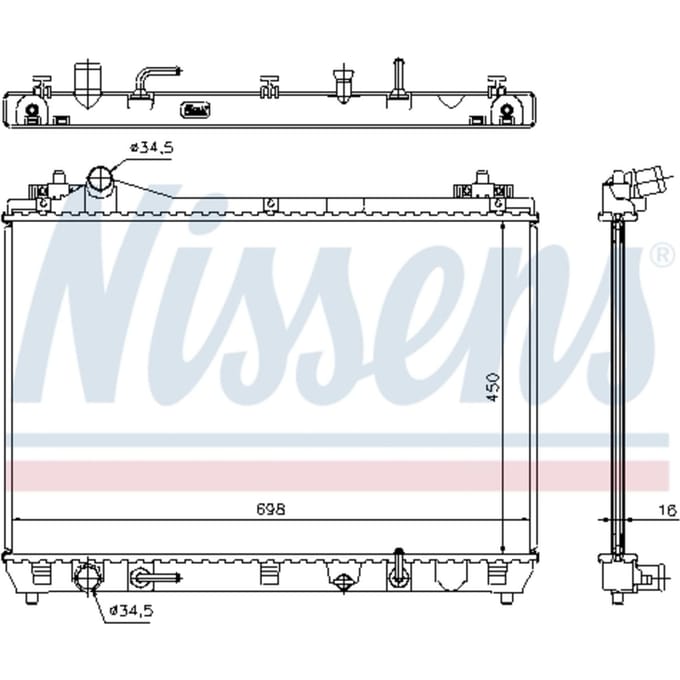Radiator, motorkoeling NISSENS 64199