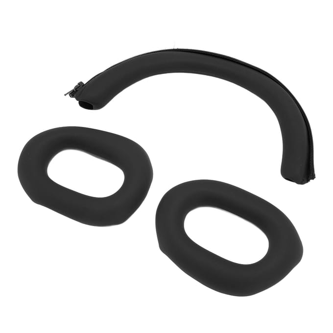 Coussinets d'oreille Housse Coussin de bandeau Ensemble de remplacement Ajustement parfait Housse de protection pour casque en silicone pour noir