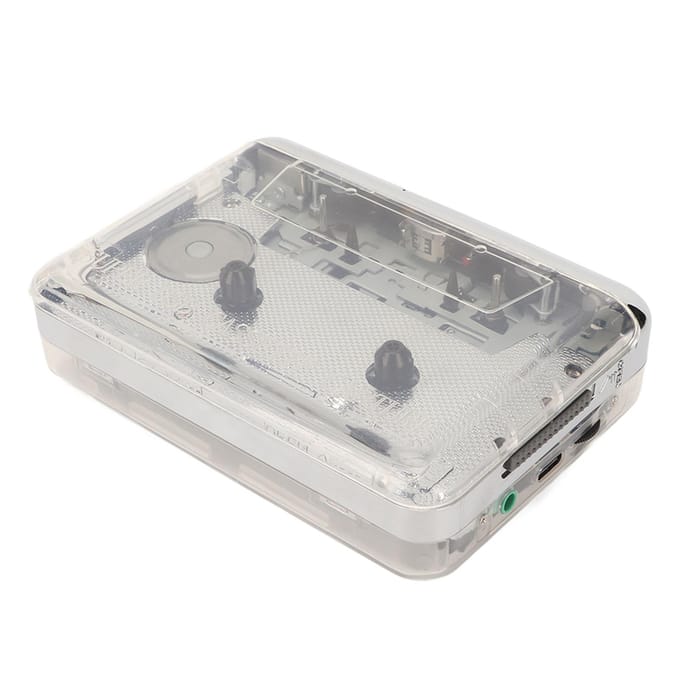 Cassette naar MP3 Converter Retro HiFi Stereo Geluid USB Cassettespeler met Transparante Behuizing