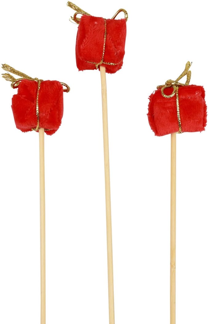 Bloemplug kerstpakket decoratie rood 2,5cm 15 st, 15 Stück