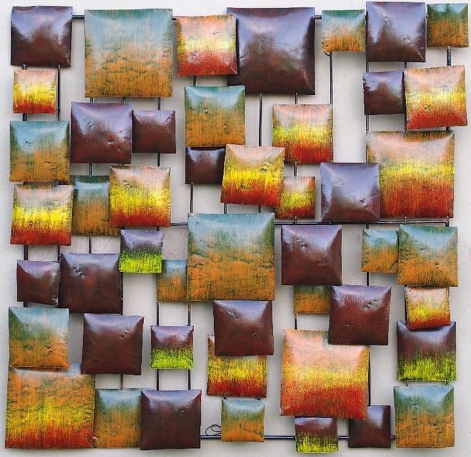 Wanddecoratie - Muurdeco "squares" - 70 cm hoog