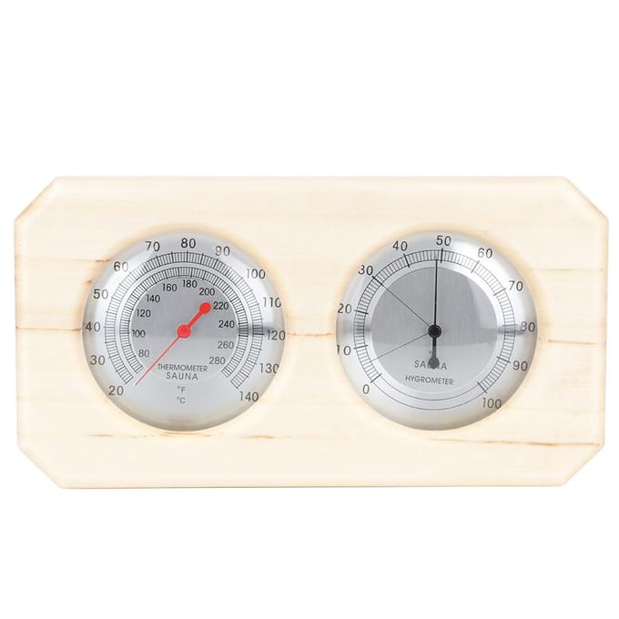 Draagbare 2-in-1 Houten Thermo-hygrometer Thermometer Hygrometer Stoomsauna Ruimte Accessoires gray