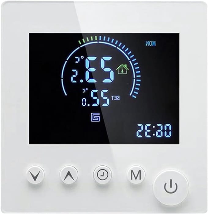 Kamerthermostaat - Slimme Thermostaat - Energie Besparen - 5+2 Programmeerbaar - 0-50 °C - Wit
