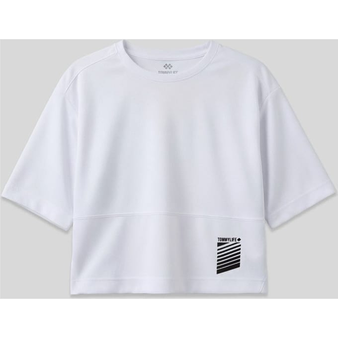 Overmaatse Crop Crew Neck T-Shirt met Pocket