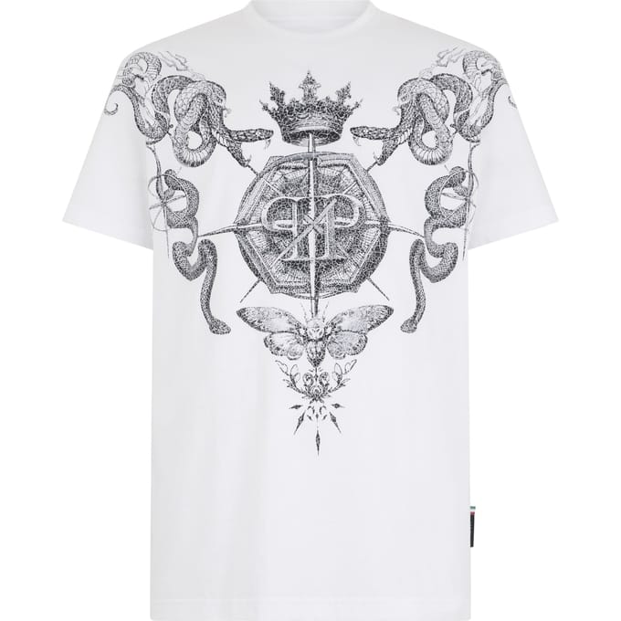Round Neck T-Shirt Wind Rose Tattoo
