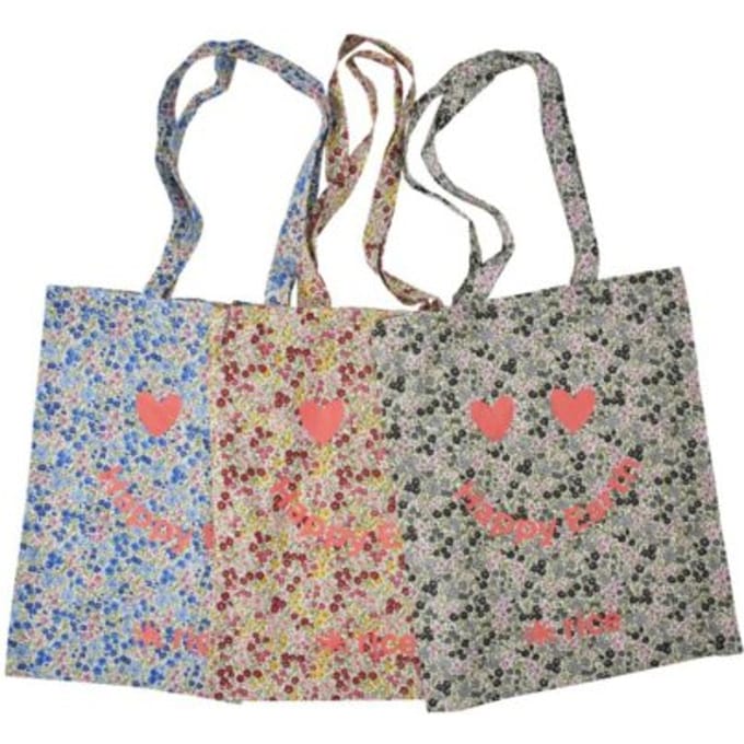 Rice katoenen tas - happy earth assorti