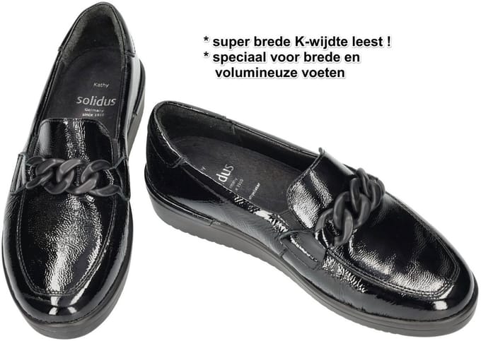 Solidus -Dames - zwart - ballerina's & mocassins - maat 37.5