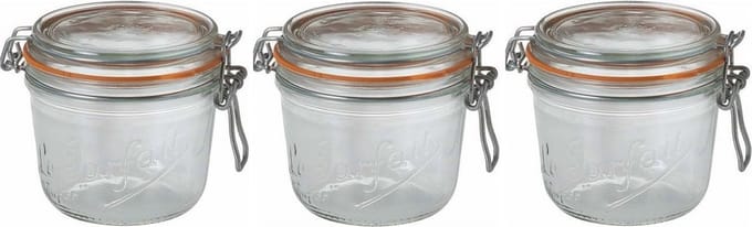 Le Parfait Voorraad/weckpot - 18x stuks - glas - transparant - 10,5 x 10 cm - 500 ml